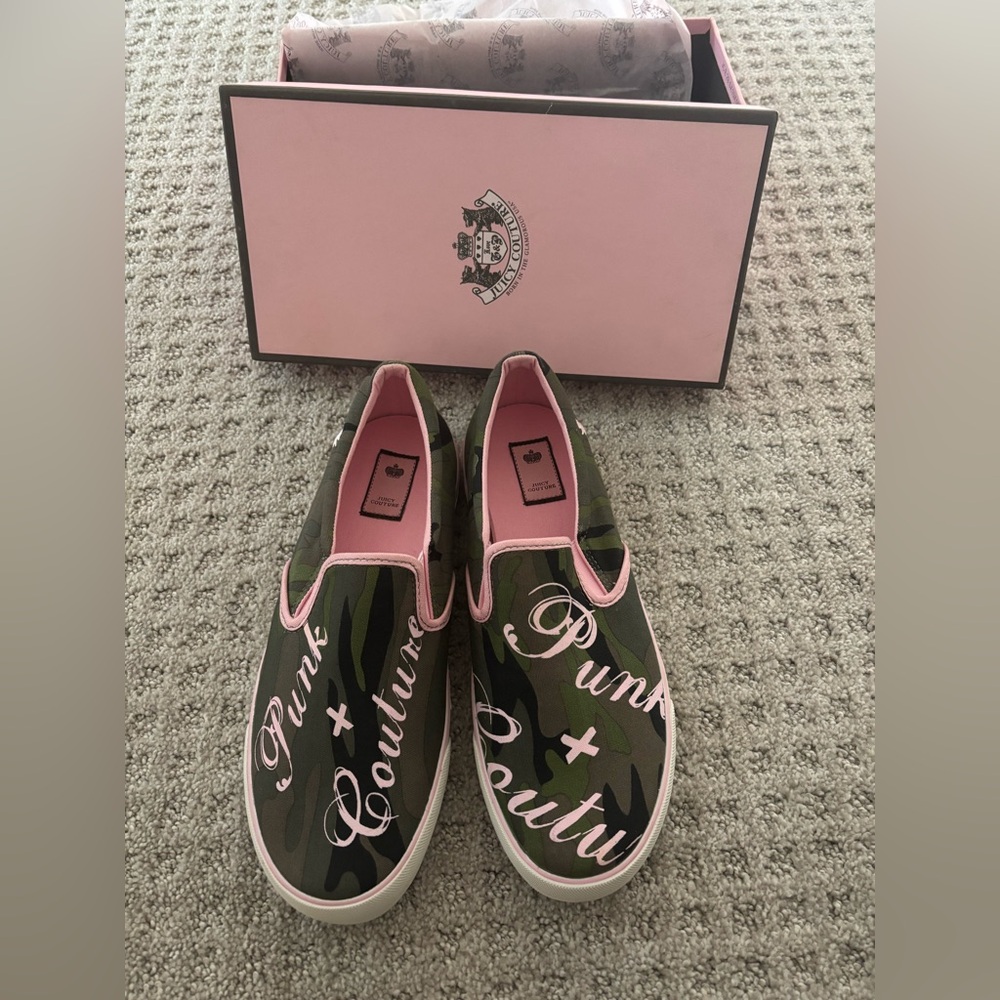 NWT juicy couture camo slip on sneakers size 9.5